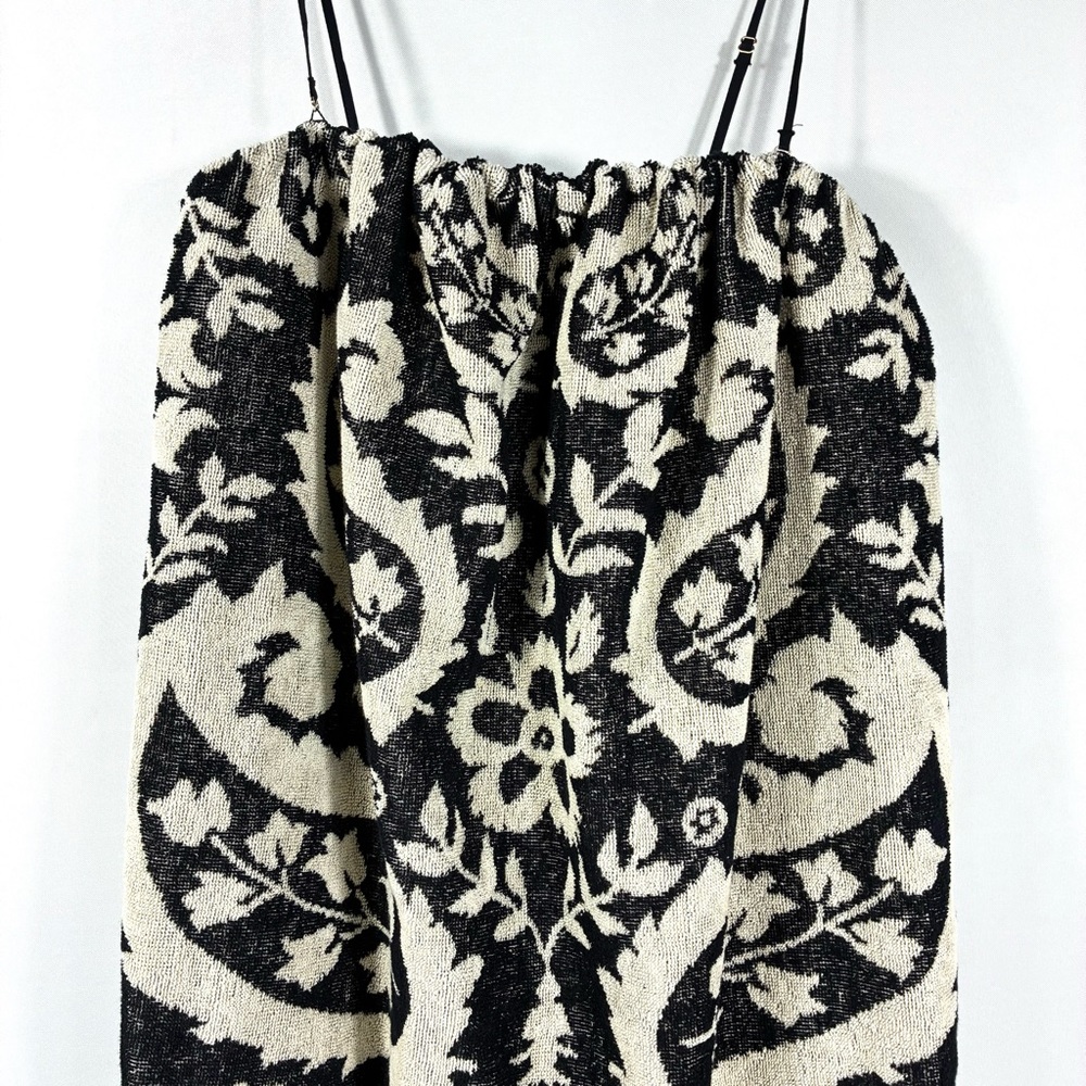 Zimmermann Rhiannon Fringed Terry Cloth Mini Dress Black Cream US 10 AU 3 NWT - Picture 11 of 17